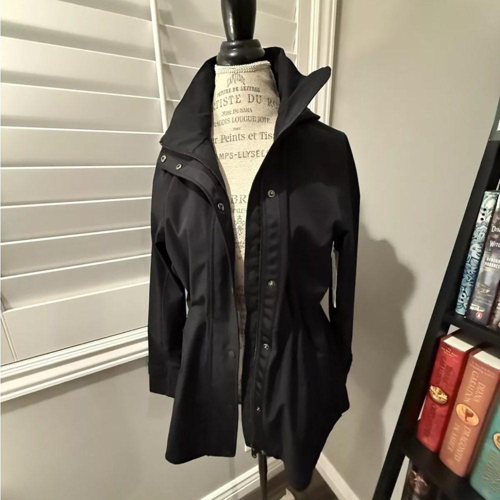 Women's Athleta Sutro Trench Raincoat Black Jacket